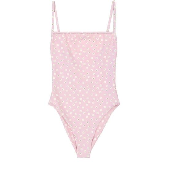 NWT - Pink Daisy One Piece with Flattering Neckline and Cheeky Coverage - Sz XL - Picture 1 of 9